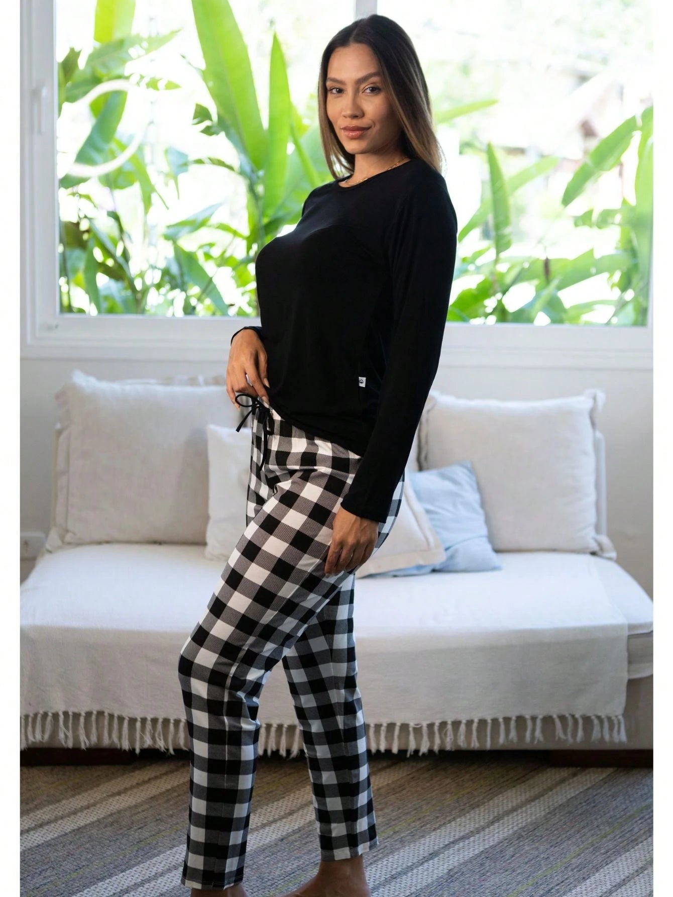 Pijama Inverno Feminino Longo Xadrez Frio Empório Do Algodão