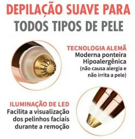 Caneta Depiladora Elétrica Facial Recarregável
