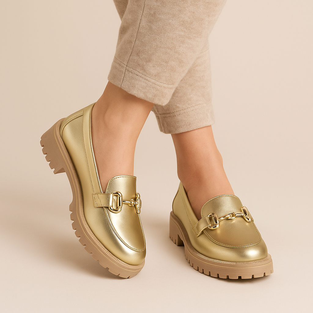 Mocassim Feminino Sola Tratorada Oxford Plataforma Leve e Confortável