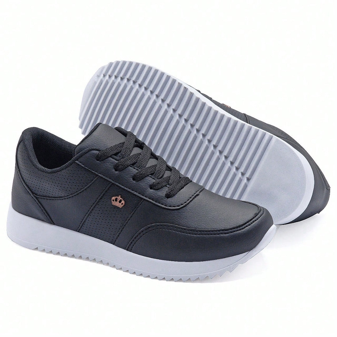 Tênis Feminino Casual Conforf - Numeração especial do 33 ao 41 Preto