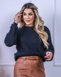 Blusa Feminina de Tricot Katy com Manga Bufante | Elegância e Conforto para o Inverno