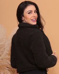 Casaquinho teddy feminino pelucia dentro e fora