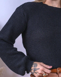 Blusa Feminina de Tricot Katy com Manga Bufante | Elegância e Conforto para o Inverno