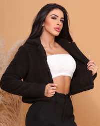 Casaquinho teddy feminino pelucia dentro e fora