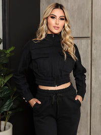 Conjunto Feminino Moletom Cropped com Calça | Look Confortável e Estiloso para o Frio