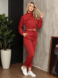 Conjunto Feminino Moletom Cropped com Calça | Look Confortável e Estiloso para o Frio