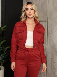 Conjunto Feminino Moletom Cropped com Calça | Look Confortável e Estiloso para o Frio