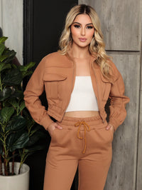 Conjunto Feminino Moletom Cropped com Calça | Look Confortável e Estiloso para o Frio