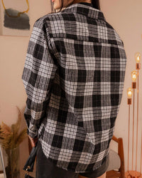 Camisa flanelada xadrez feminina com bolso