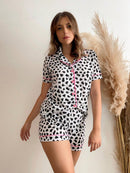 Pijama Americano Conjunto Camisa e short com abertura de botões maternidade amamentação