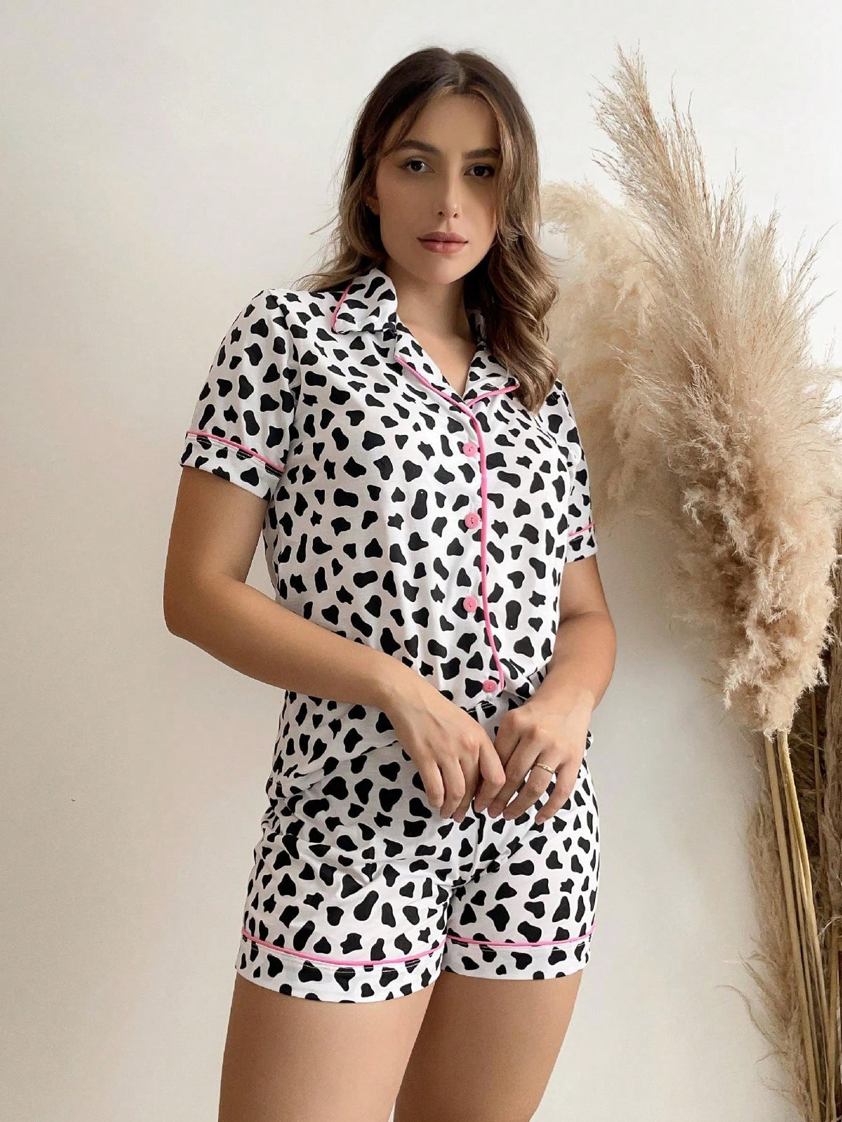 Pijama Americano Conjunto Camisa e short com abertura de botões maternidade amamentação