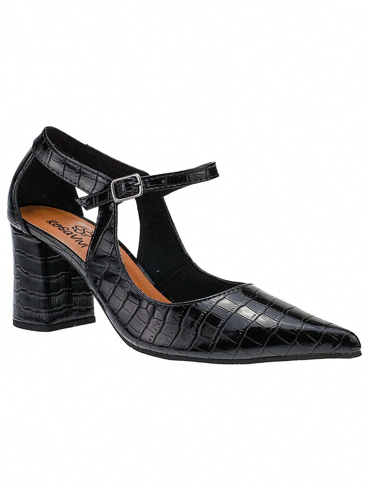 Vendedor IndicadoSapato Feminino Scarpin Salto Grosso Casual Com Recortes Abertura e Fivela Ajustável Confortável 3040