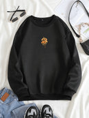 Moletom Mini Girassol Tendencia Gola Careca Fechado Flanelado Algodão e Poliéster Unissex