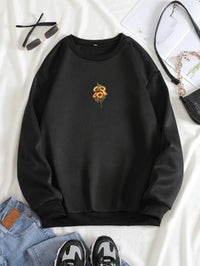 Moletom Mini Girassol Tendencia Gola Careca Fechado Flanelado Algodão e Poliéster Unissex