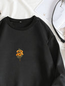 Moletom Mini Girassol Tendencia Gola Careca Fechado Flanelado Algodão e Poliéster Unissex