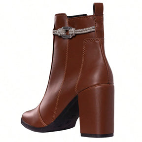 Vendedor Indicado
LAZZLU SHOES Bota Feminina Salto Bloco Grosso Cano Curto Coturno Brilho