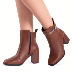 Vendedor Indicado
LAZZLU SHOES Bota Feminina Salto Bloco Grosso Cano Curto Coturno Brilho