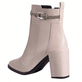 Vendedor Indicado
LAZZLU SHOES Bota Feminina Salto Bloco Grosso Cano Curto Coturno Brilho