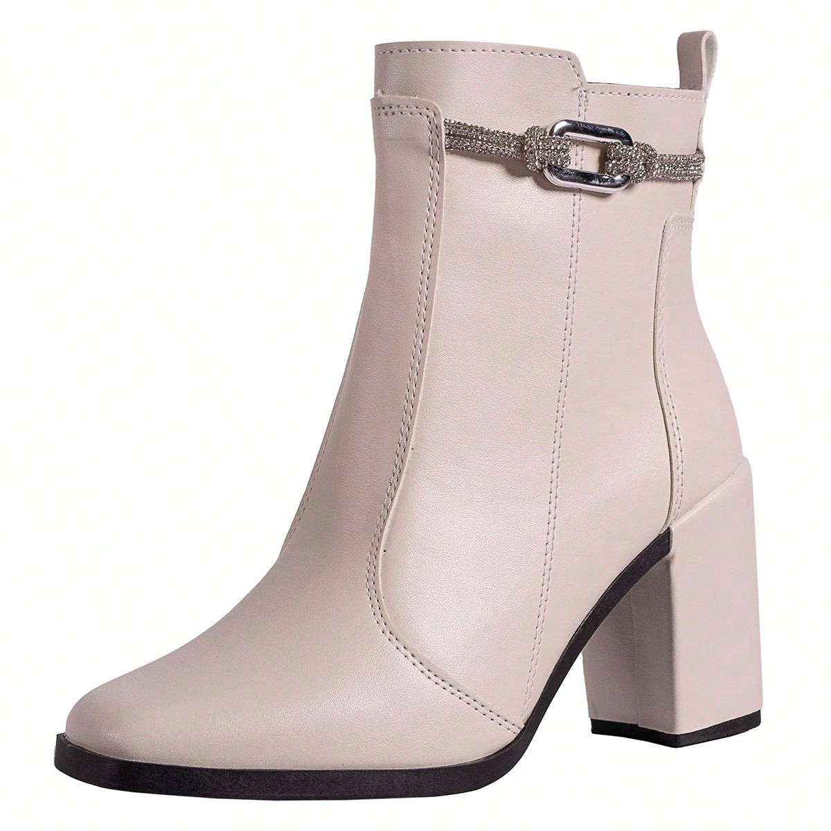 Vendedor Indicado
LAZZLU SHOES Bota Feminina Salto Bloco Grosso Cano Curto Coturno Brilho