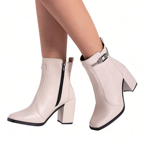 Vendedor Indicado
LAZZLU SHOES Bota Feminina Salto Bloco Grosso Cano Curto Coturno Brilho