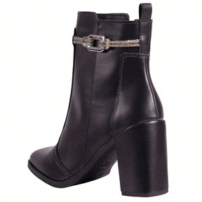 Vendedor Indicado
LAZZLU SHOES Bota Feminina Salto Bloco Grosso Cano Curto Coturno Brilho