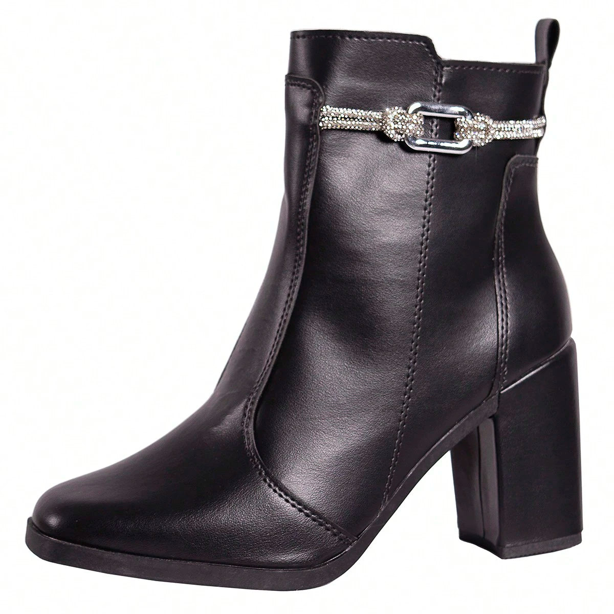 Vendedor Indicado
LAZZLU SHOES Bota Feminina Salto Bloco Grosso Cano Curto Coturno Brilho