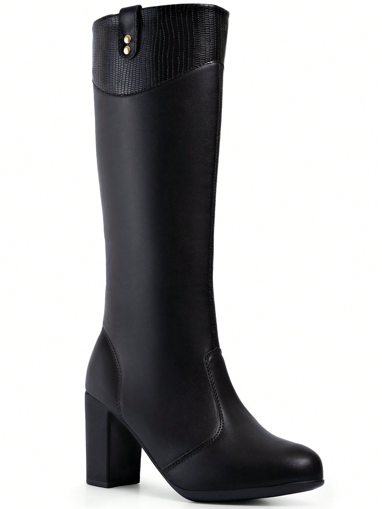 Bota Feminina Cano Longo com Salto Bloco Alto Grosso | Elegante, Moderna e Confortável