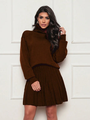 Vendedor IndicadoConjunto Tricot Modal 2 Peças Blusa gola alto com saia