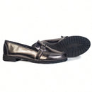 Vendedor Indicado
Mocassim Feminino Prata Velho Metalizado Sola Tratorada Baixa Clássico Atemporal Casual Loafer Sapatilha