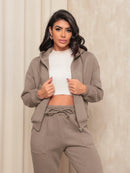 Conjunto de Moletom Com Bolso e Toca