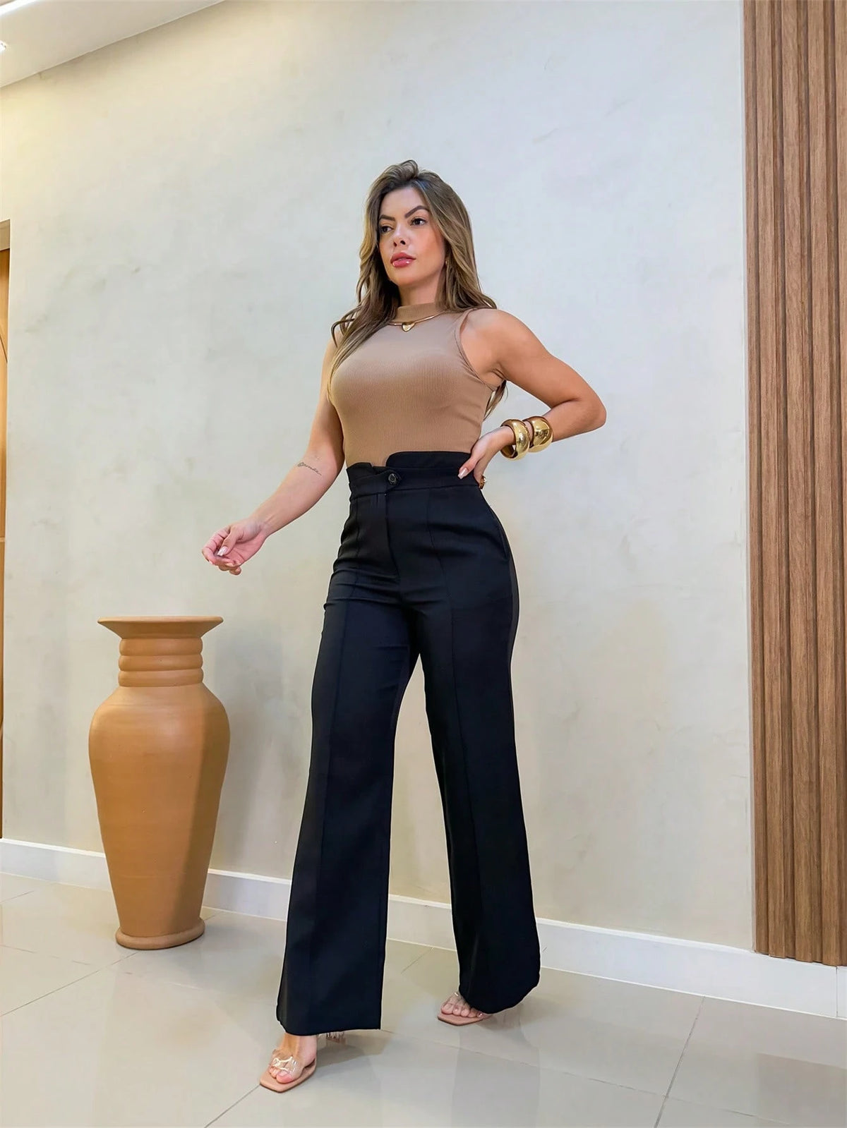 Calça Pantalona Social Elegante | Moda Sofisticada e Conforto para Todas as Ocasiões