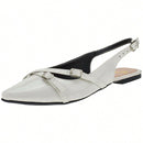 Sapatilha sandalia rasteira bico fino Slingback Feminina sapato Mule Mocassim Tiras Confort