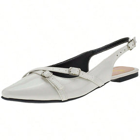 Sapatilha sandalia rasteira bico fino Slingback Feminina sapato Mule Mocassim Tiras Confort