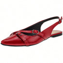 Sapatilha sandalia rasteira bico fino Slingback Feminina sapato Mule Mocassim Tiras Confort