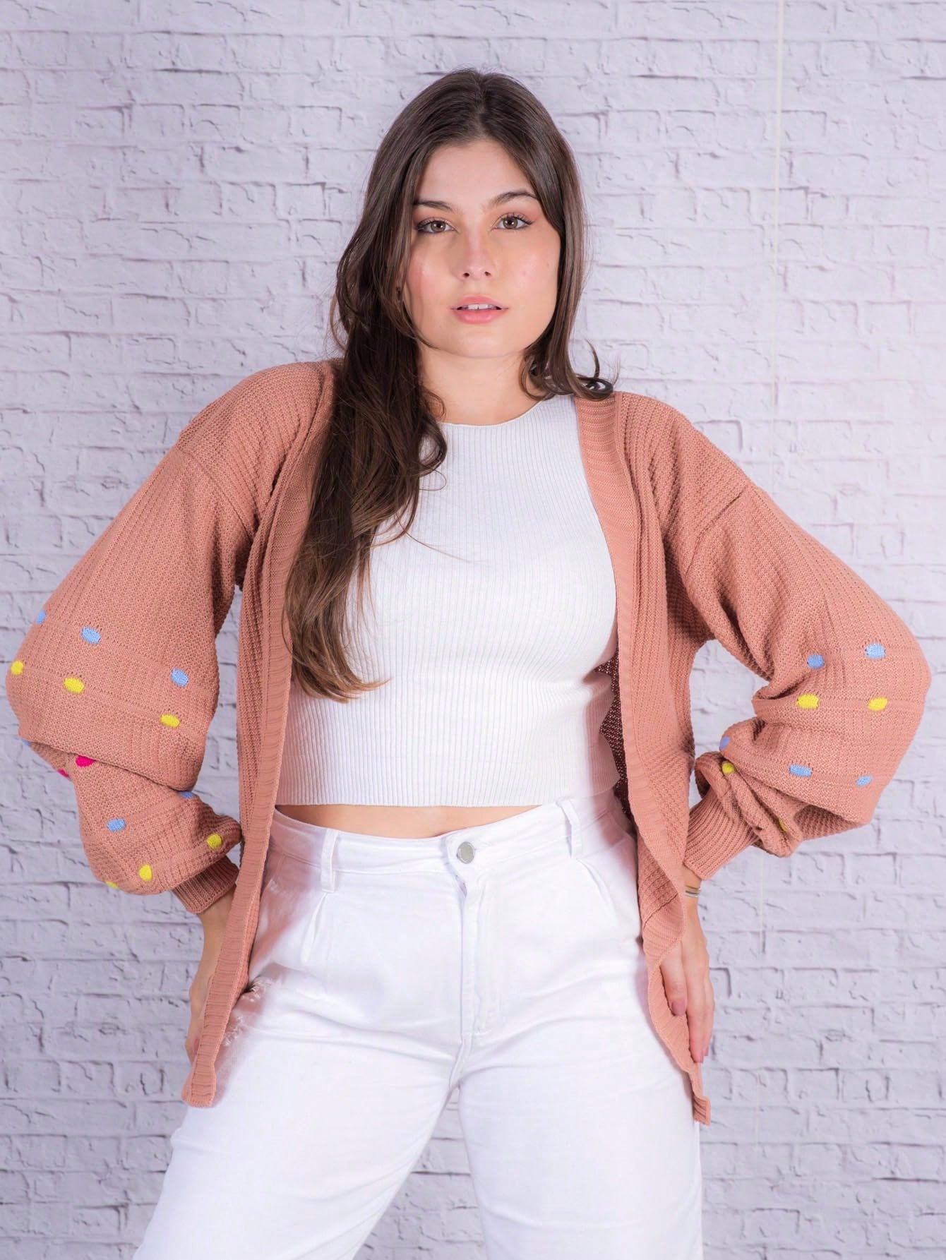 Casaco Feminino Manga Pipoquinha