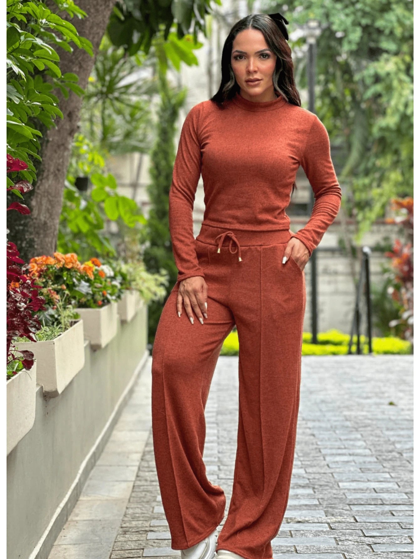 Vendedor IndicadoConjunto Lanzinha Calça Pantalona e Cropped Inverno