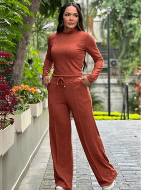 Vendedor IndicadoConjunto Lanzinha Calça Pantalona e Cropped Inverno