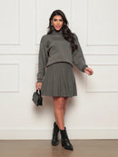 Vendedor IndicadoConjunto Tricot Modal 2 Peças Blusa gola alto com saia