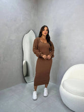 2 Peças - Vestido Longo Feminino com Alcinha e Casaco – Tecido Anarruga Elegante
