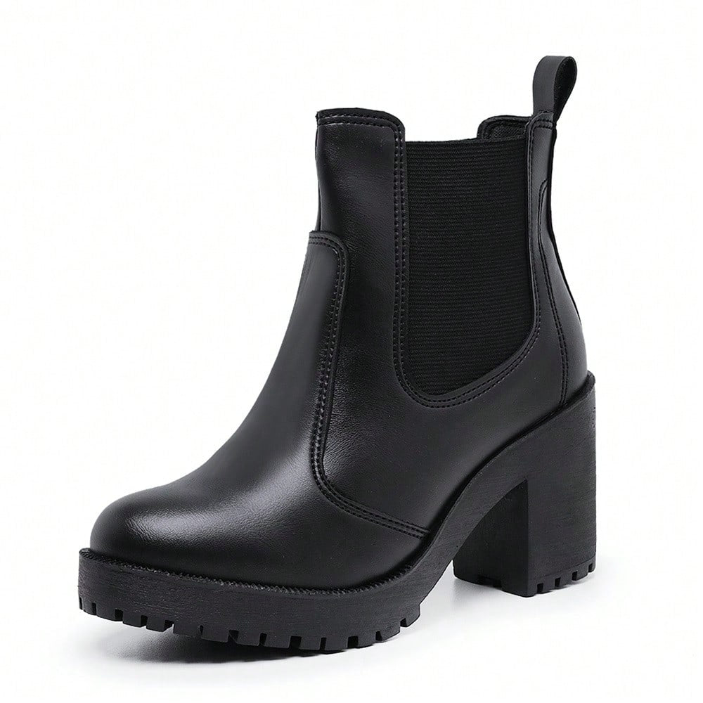 Vendedor Indicado
Bota Coturno Feminino Salto Médio Tratorada Elástico Macia Confortável Preto