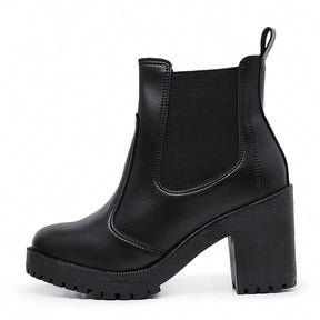 Vendedor Indicado
Bota Coturno Feminino Salto Médio Tratorada Elástico Macia Confortável Preto