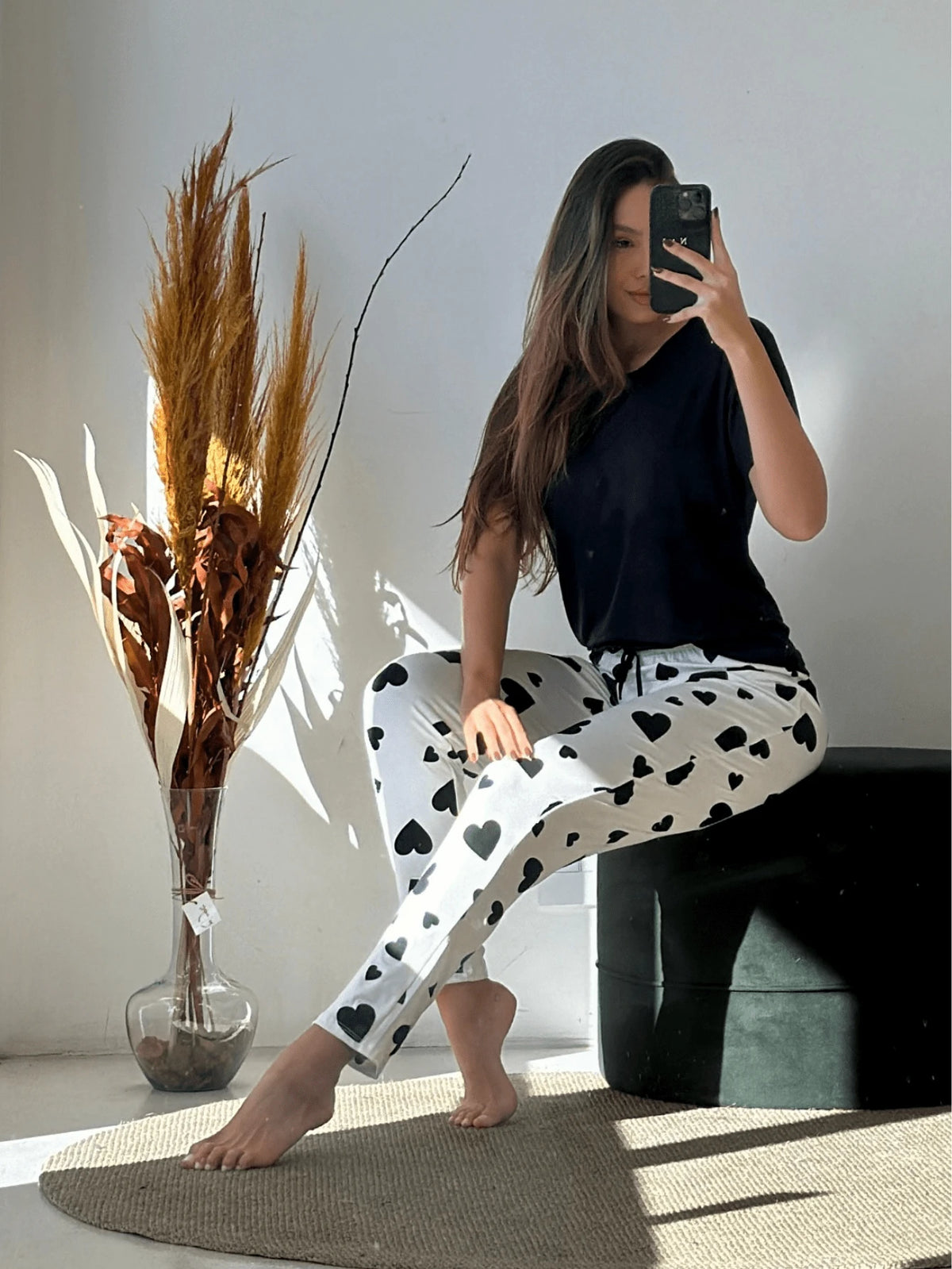 Vendedor IndicadoConjunto de Pijama Manga Curta com Calça Coração Feminino