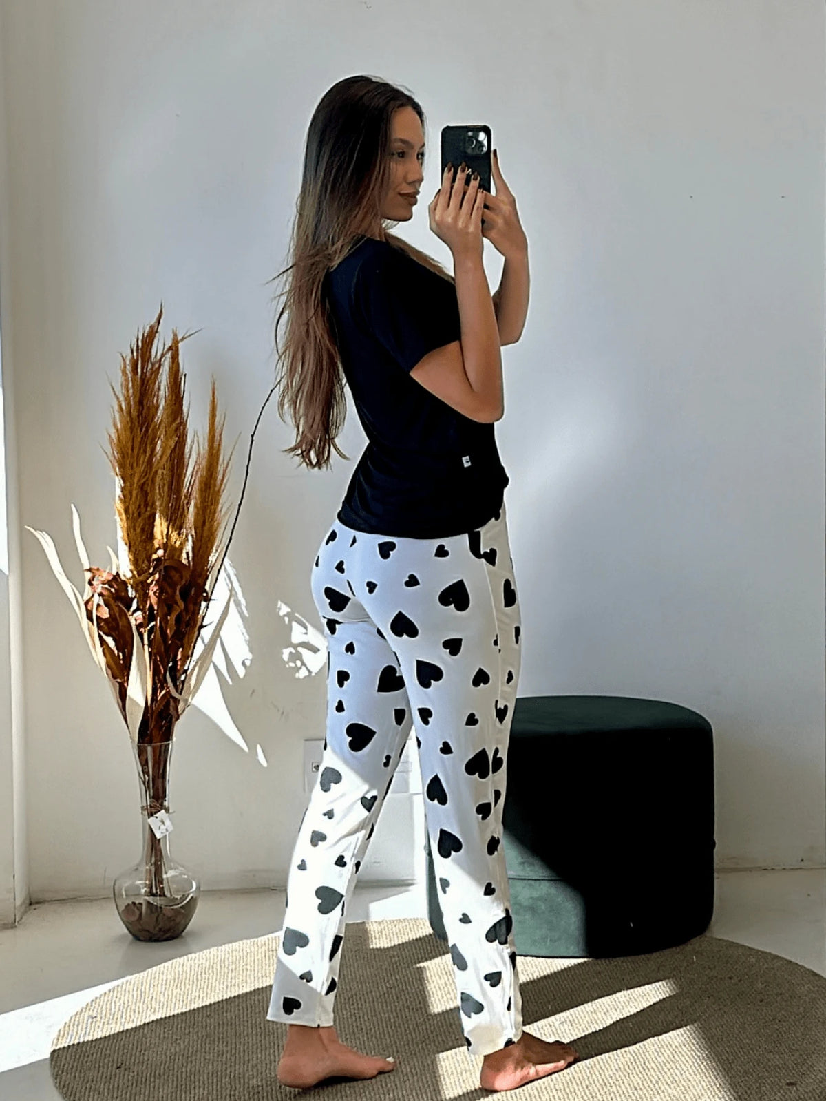 Vendedor IndicadoConjunto de Pijama Manga Curta com Calça Coração Feminino