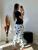 Vendedor IndicadoConjunto de Pijama Manga Curta com Calça Coração Feminino