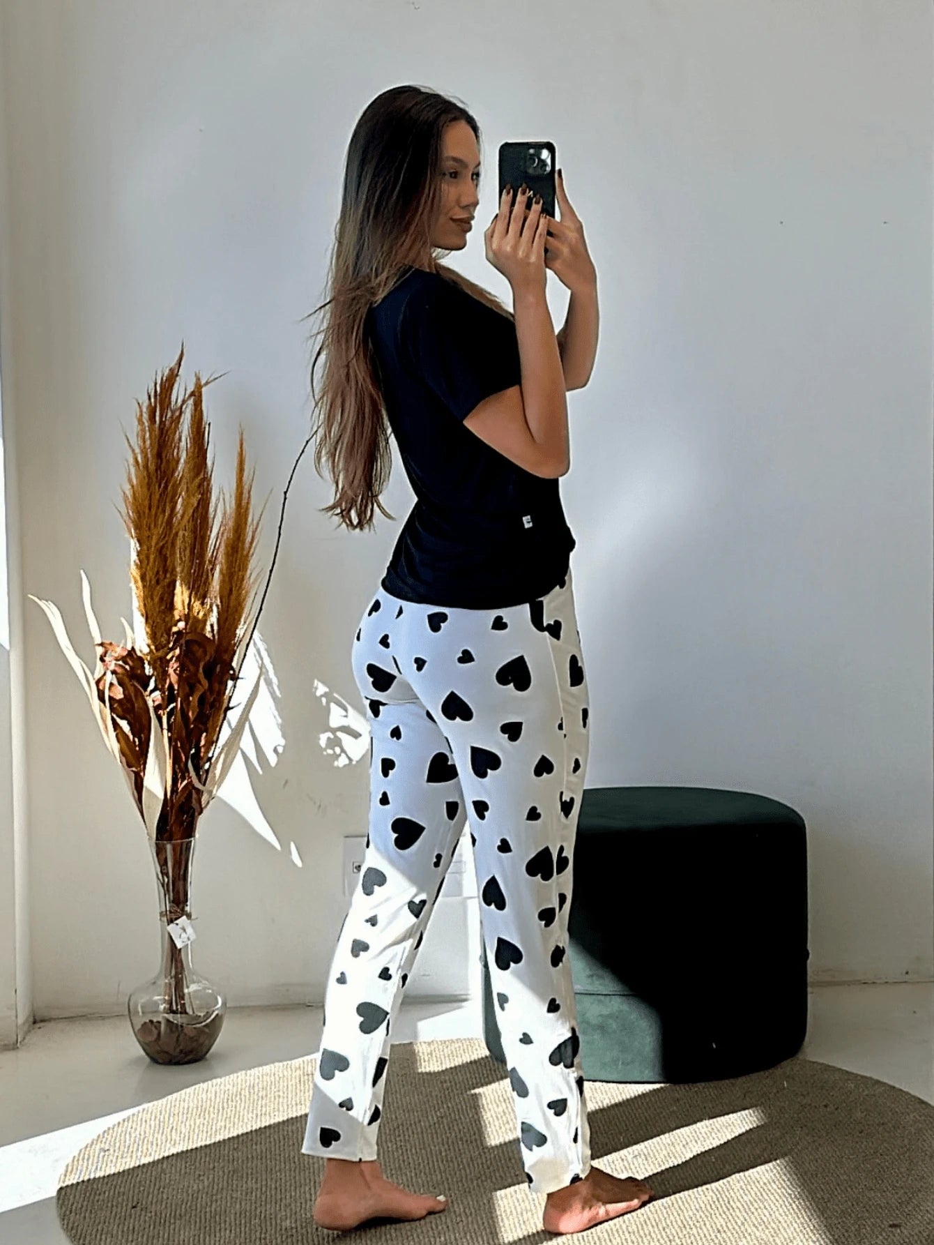 Vendedor IndicadoConjunto de Pijama Manga Curta com Calça Coração Feminino