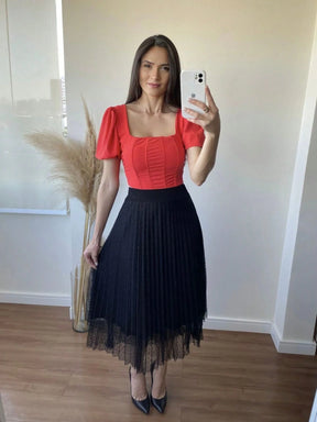 Vendedor IndicadoSaia feminino 2 Camada malha tule S-2