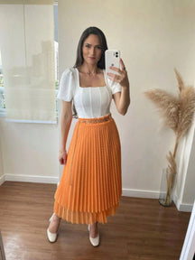 Vendedor IndicadoSaia feminino 2 Camada malha tule S-2