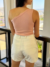 Regata Feminina Um Ombro em Tricot Modal | Tendência e Sofisticação
