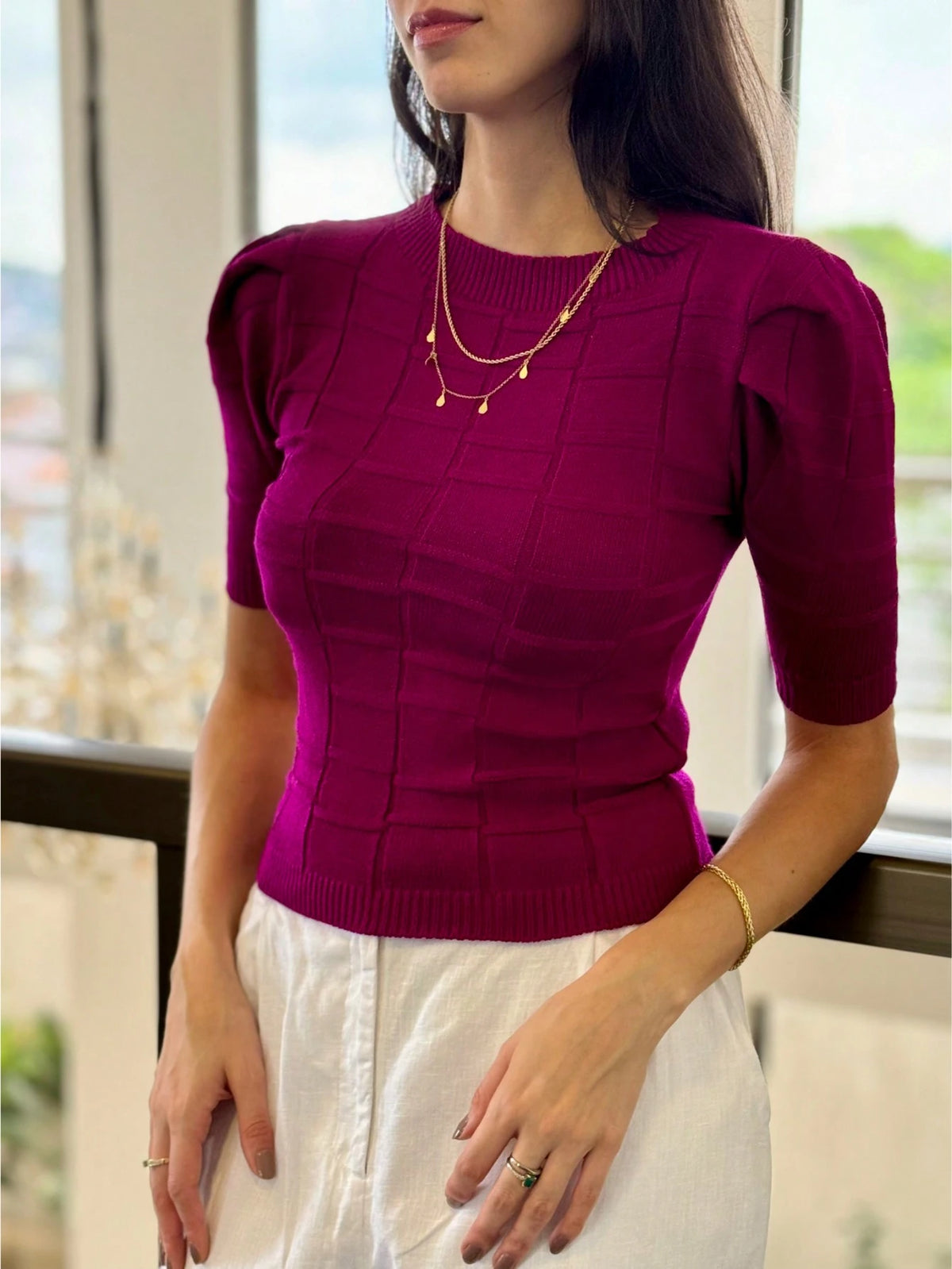 Blusa de Tricot Feminina Modal 3D | Sofisticação, Estilo e Conforto