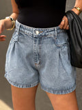 Vendedor Indicadoshort Jeans Feminina Cintura Alta saia midi saia colorido sem rascada 142